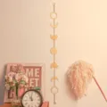 Goldene Metall Mondphase Wandbehang Girlande Boho Himmelsdeko fuer Schlafzimmer Wohnzimmer - 7551I Stern & Mond (7 Anhänger)