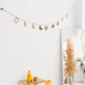 Metall mondphase wandbehang girlande goldene eklipse deko fuer schlafzimmer wohnzimmer - 3099