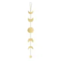 Metall Mondphase Wandbehang, Gold Eisen Hängende Dekoration für Schlafzimmer Wohnzimmer - 7551J Goldener Mond (7 Anhänger, 65 cm)