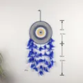 Nordic handmade crochet blue dreamcatcher wall hanging indoor home decoration pendant - MS4032B Blue Size