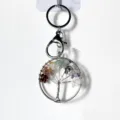 Crystal gemstone tree of life keychain metal wire wrapped hanging car mirror decor - 7695E Tree of Life Keychain