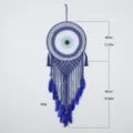 Nordic style blue evil eye dream catcher handmade crochet wall hanging room decor item - MS4045 Evil Eye Size