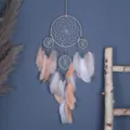 Bohemian dream catcher wall hanging decor for bedroom aesthetic home ornament with feathers. - 9470