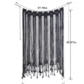 Tapiz de pared de macramé de algodón negro bohemio para decoración del hogar y bodas - Estilo 7089C Cordón Fino (67x115cm) / Negro