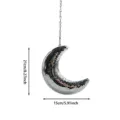 Mondsichel Disco Kugel Hängeanhänger mit Spiegel Fliesen und Kette für Party Dekor 21cm - Silber