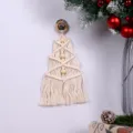 Handgemachte Makramee Weihnachtsbaum Wandbehang Baumwolle Seil Festliche Deko 30x15cm - Weihnachtsbaum Wandteppich (7527) / 30cm