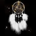 White LED light dream catcher with feathers and moon pendant for home wall decor main image - 0098ACD White
