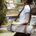 Handmade macrame cotton yoga mat strap carrier sling for fitness workout and outdoor travel use. - YJ001F