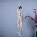 Macrame Dream Catcher Beige Moon Star Wall Hanging Bohemian Aesthetic Room Decor Variant - 7213D