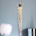 Macrame Star Wall Hanging Cotton Woven Tassel Boho Home Decor with LED Lights Warm - 7213H With Light