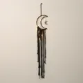 Black moon dream catcher with lights, handmade cotton wall hanging room decor SKU - 7213L with Lights