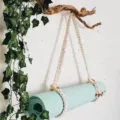 Handmade macrame yoga mat strap cotton rope hanging holder wall decor bohemian style green. - YJ001H