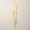 Handmade cotton dream catcher moon wall hanging with LED fairy lights for room decor. - 7213N with Lights