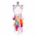 Acchiappasogni unicorno da appendere alla parete con piume colorate e nappe decoro. - Stile Colorato(9017C)