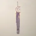 Purple Macrame Dream Catcher Wall Hanging with LED Lights Moon Bohemian Room Decor - 7213U With Light