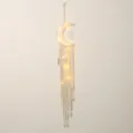Handmade cotton macrame dream catcher wall hanging with LED lights, moon design, bedroom decor - 7213T With Light
