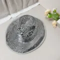 Disco mirror cowboy hat detail showing sparkling silver mosaic tiles for party stage wear. - Cowboy Hat / Black and White
