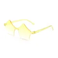 Kinder rahmenlose Stern Sonnenbrille bonbonfarbene modische Sommer Brille fuer Kinder - Verlauf Gelb