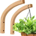 Support mural en bois pour plantes crochet suspendu pour pot de fleur interieur exterieur - Couleur bois naturel A (1 pièce)