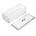 Klarer Acryl Aufbewahrungsbox mit Deckel für Kosmetik und Desktop Organisationsbehälter. - Einzelnes Fach (mit Deckel)