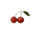 Red disco ball cherry decor, mirrored mosaic glass fruit ornament for home table party. - Double Pom Pom / Diameter 10cm / Red