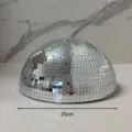 25cm disco halve bol spiegelbol reflecterende glazen bal voor feest bruiloft podium decor - 25cm / Zilver