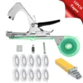 Pflanzenbindemaschine Tapener Set mit 12 Bändern Klammern Gartenwerkzeug für Tomaten - Set mit 10 weißen Bändern