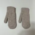 Verdickte Strick Winter warme Fäustlinge einfarbig gemütliche gefütterte Handschuhe für Damen - Einheitsgröße / Aprikose