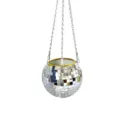Mirror disco ball hanging planter with silver chains, decorative flower pot for indoor plants. - 10cm Gold Rim / Rose Gold Flower Pots
