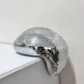 Zilveren disco spiegel smeltende bal glas ambacht ornament unieke huisdecoratie bureau stuk - 20x16cm / Zilver