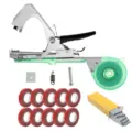 Pflanzenbindemaschine Set mit Bandrollen und Klammern für Garten Gemüse Trauben Tomaten. - 10er-Set mit roten Bändern