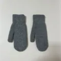 Mitaines tricotées épaisses chaudes d'hiver grises couleur unie gants thermiques doux - Taille unique / Gris Moyen