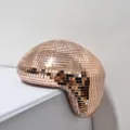 Rozégouden smeltende discokugel van glasmozaïek, uniek decoratief kunstobject. - 20x16cm / Roségoud