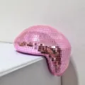 Roze smeltende discobal decor spiegelglas mozaiek eigenzinnig interieur ornament type - 20x16cm / Roze