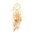 Handgemachter dreifacher Feder Traumfaenger ethnischer Stil Wandbehang Dekoration - Brauner Feder-Stil (7008D)