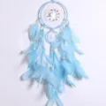 Blue feather dream catcher wall hanging decor for room bedroom home gift student craft style - 7033E Blue DIY Material Kit