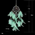 Mint green dream catcher wall hanging feather room decor handmade gift for kids room - 7033A Green DIY Material Kit