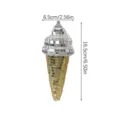 Glänzender Disco Spiegel Eiscreme Hängeornament, Sommer Party Deko, 16,5 cm groß. - Silber Gold