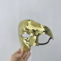 Goldene Diskokugel Maske glänzende Mosaik Halbgesicht Maskerade Maske für Party und Event - Gold