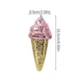 Disco Eiskrem Hängeornament, rosa und goldener Spiegelmosaik Partydeko 6,5x16,5 cm - Rosa Gold