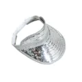 Silberner Spiegel Disco Visor Hut, reflektierender leerer Sonnenschutzhut Sommer Party Damen. - Elastischer Hut / Silber