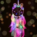 Acchiappasogni Unicorno LED Piuma Decorazione Murale Sospesa per Stanza Bambini Festa - 9017DCD luci colorate con vano per 3 batterie