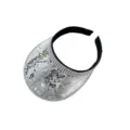Silberner Disco Spiegel Visor Hut glitzernder Strass Sonnenschutz Party Festival Mütze - Fascinator-Hutclips / Silber