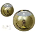 Detail view of gold disco ball wall planter with hanging hook and nail for modern home decor. - 15cm / Gold