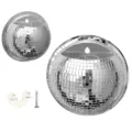 Detail view of wall-hanging disco ball planter glass acrylic creative home decor plant pot - 15cm / Silver