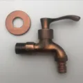 Zinc Alloy Wall Mounted Garden Faucet Vintage Bronze Tap for Washing Machine Mop Pool - Antique Red Flowing Style