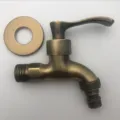 Antique Bronze Zinc Alloy Garden Faucet Wall Mounted Washing Machine Tap Decor Flange - Antique Bronze Flowing Style