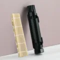 Black plastic sushi bazooka maker tool and bamboo mat set for home kitchen DIY sushi making. - Striped Tube + Bamboo Curtain / Set / Black