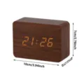 Wooden digital LED alarm clock with clear time display and compact size for home decor. - Small Rectangle / Brown
