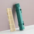 Green plastic sushi bazooka maker and bamboo rolling mat set for easy home cooking DIY meals. - Striped Tube + Bamboo Curtain / Set / Dark Green